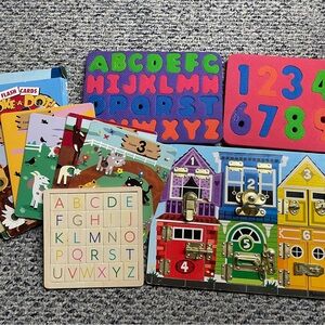 Counting and Alphabet Toys Bundle, Melissa & Doug Latches Board